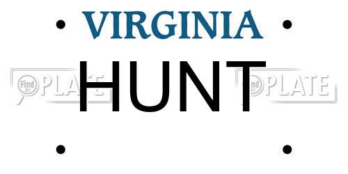 HUNT Virginia License Plate