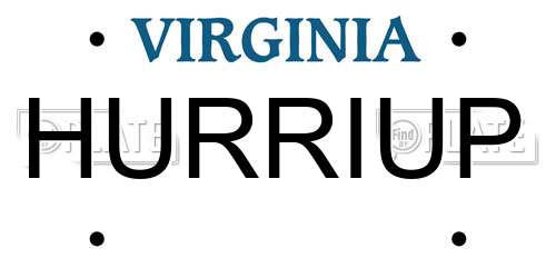 HURRIUP Virginia License Plate