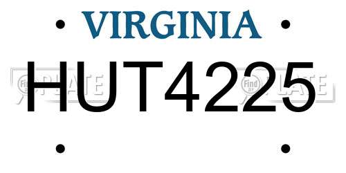 HUT4225 Virginia License Plate