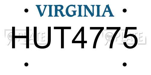 HUT4775 Virginia License Plate
