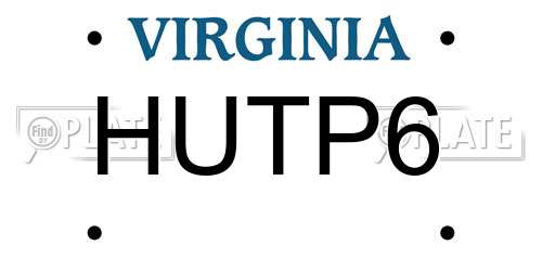 HUTP6 Virginia License Plate
