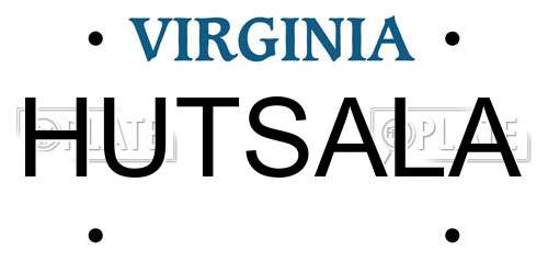 HUTSALA Virginia License Plate