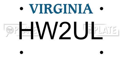 HW2UL Virginia License Plate