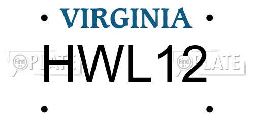HWL12 Virginia License Plate