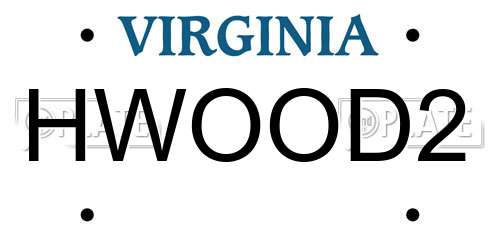 HWOOD2 Virginia License Plate