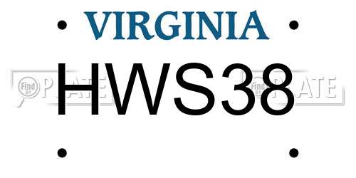 HWS38 Virginia License Plate
