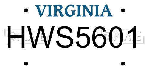 HWS5601 Virginia License Plate