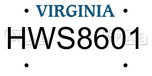 HWS8601 Virginia License Plate