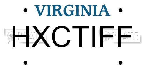 HXCTIFF Virginia License Plate