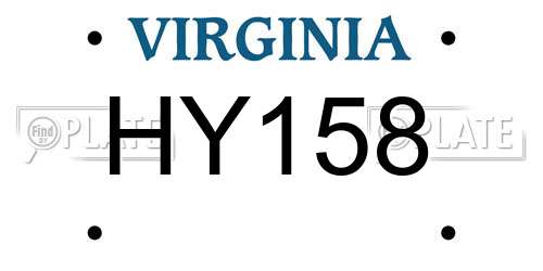 HY158 Virginia License Plate