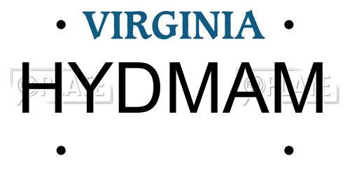 HYDMAM Virginia License Plate