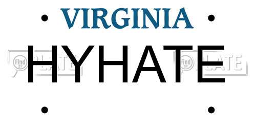 HYHATE Virginia License Plate