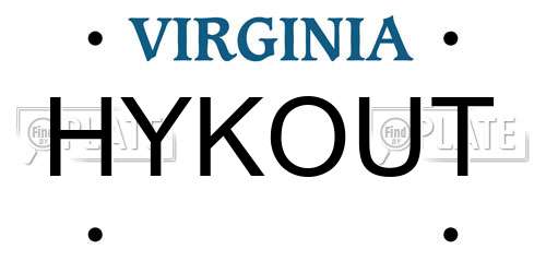 HYKOUT Virginia License Plate