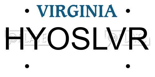 HYOSLVR Virginia License Plate
