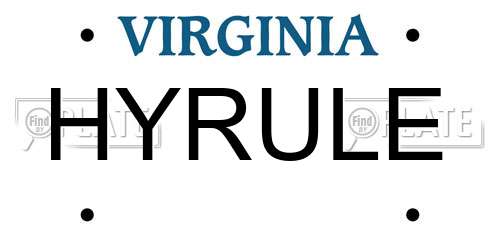 HYRULE Virginia License Plate