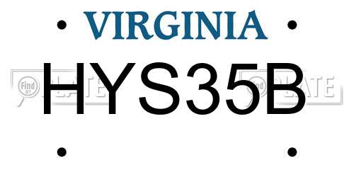HYS35B Virginia License Plate