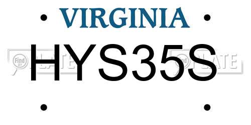 HYS35S Virginia License Plate