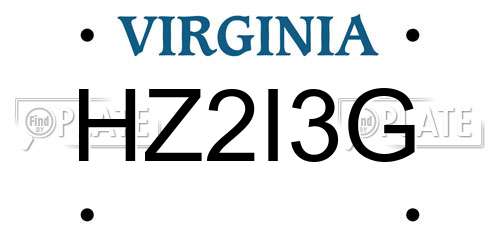 HZ2I3G Virginia License Plate