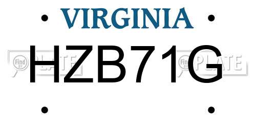 HZB71G Virginia License Plate