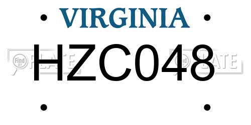 HZC048 Virginia License Plate