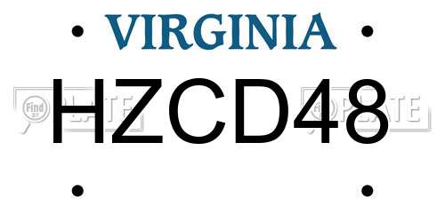 HZCD48 Virginia License Plate