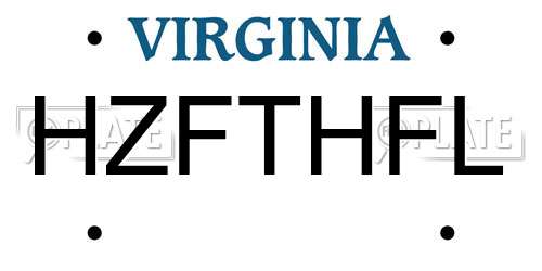HZFTHFL Virginia License Plate