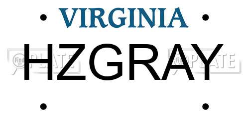HZGRAY Virginia License Plate