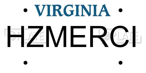 HZMERCI Virginia License Plate