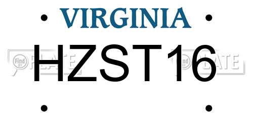 HZST16 Virginia License Plate