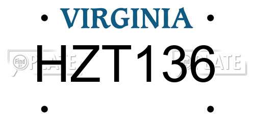 HZT136 Virginia License Plate