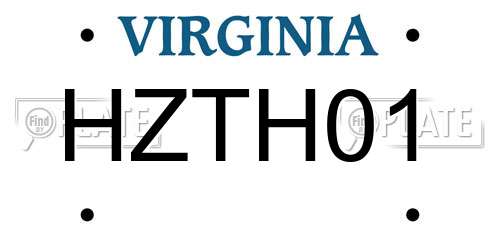 HZTH01 Virginia License Plate