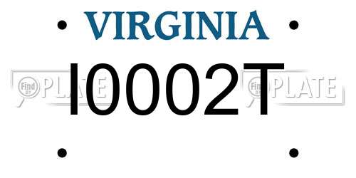 I0002T Virginia License Plate