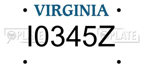 I0345Z Virginia License Plate