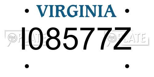 I08577Z Virginia License Plate
