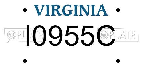 I0955C Virginia License Plate