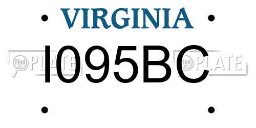 I095BC Virginia License Plate