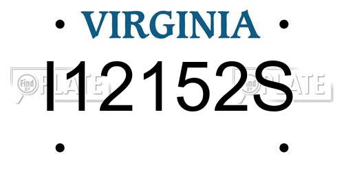 I12152S Virginia License Plate