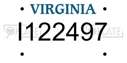 I122497 Virginia License Plate