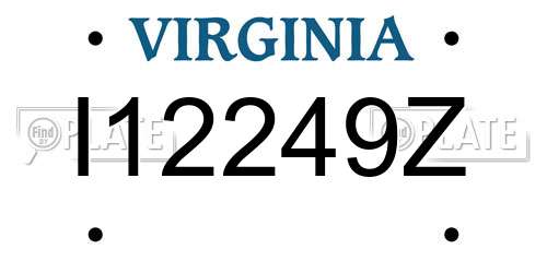 I12249Z Virginia License Plate