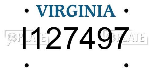 I127497 Virginia License Plate