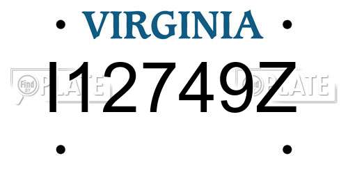 I12749Z Virginia License Plate