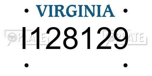 I128129 Virginia License Plate