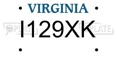 I129XK Virginia License Plate