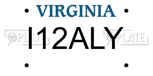 I12ALY Virginia License Plate