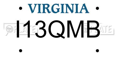 I13QMB Virginia License Plate
