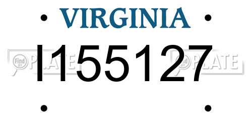 I155127 Virginia License Plate