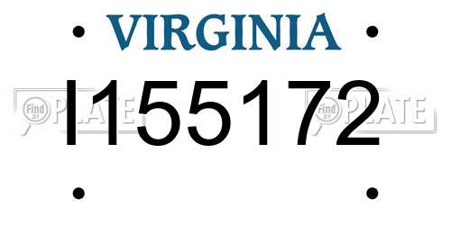 I155172 Virginia License Plate