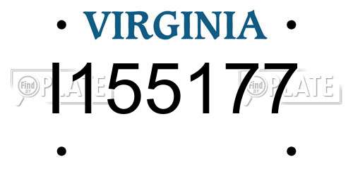 I155177 Virginia License Plate