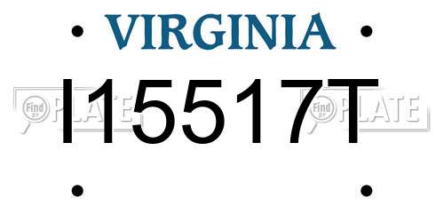 I15517T Virginia License Plate