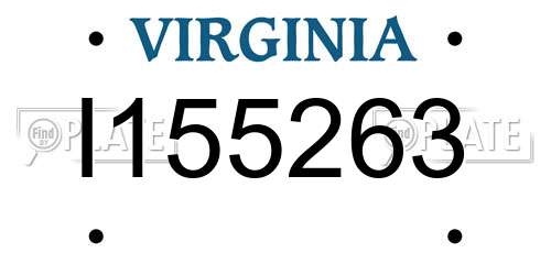 I155263 Virginia License Plate